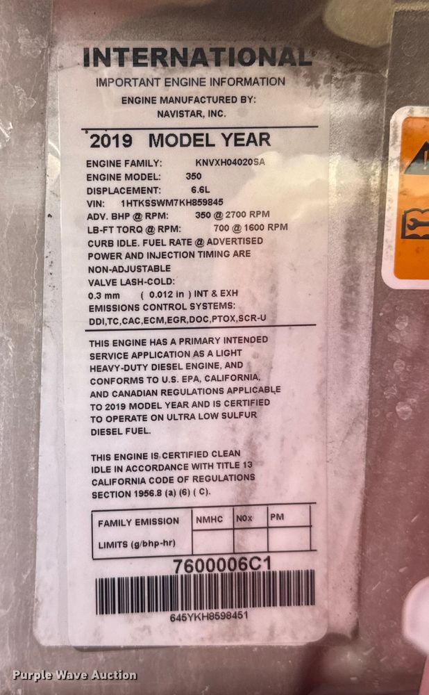 image for item EG1743 2019 International CV515 flatbed truck