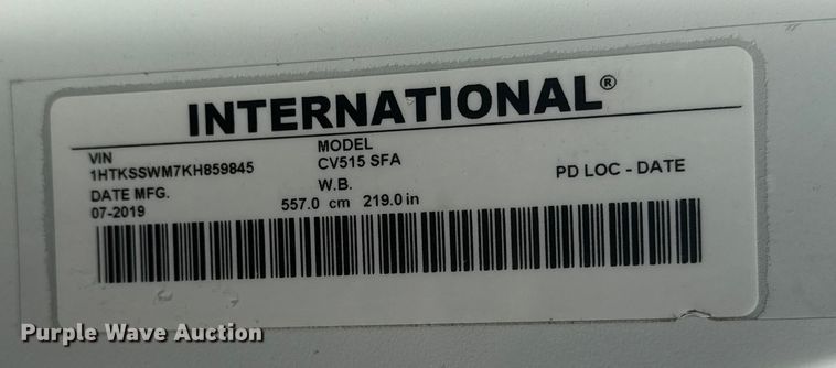 image for item EG1743 2019 International CV515 flatbed truck