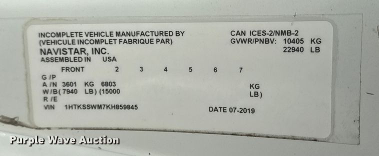 image for item EG1743 2019 International CV515 flatbed truck