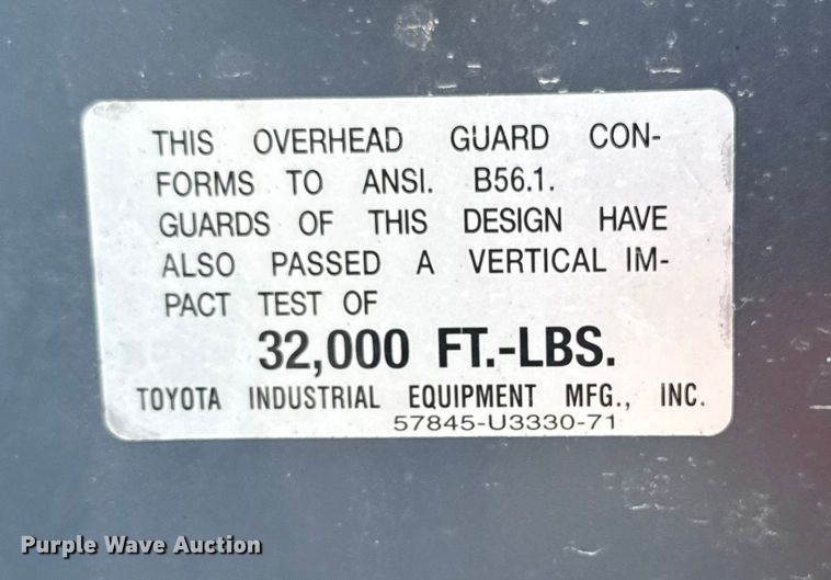 image for item EG1759 2002 Toyota 7FDAU50 forklift