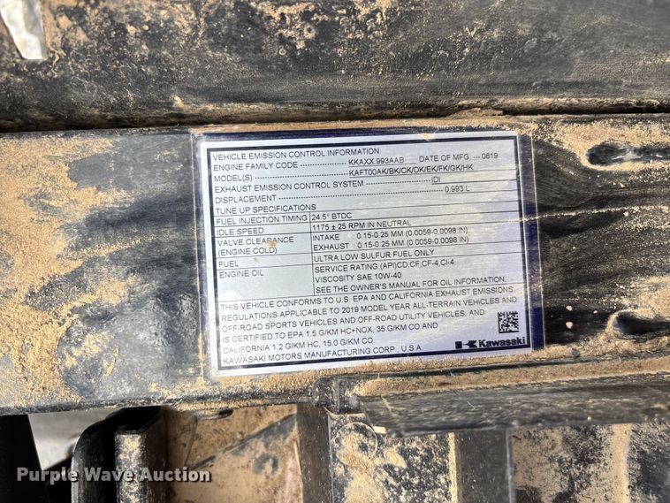 image for item EJ7675 2019 Kawasaki Mule Pro-DXT utility vehicle