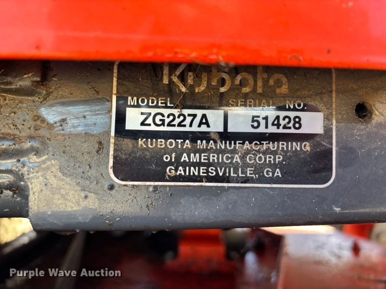 image for item EJ7722 Kubota ZG227A ZTR lawn mower