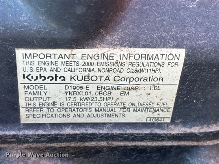 image for item EJ7723 Kubota BX2200D MFWD tractor