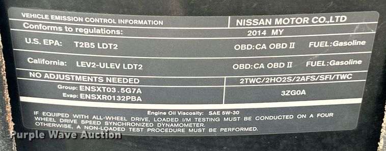 image for item EK8361 2014 Nissan Murano SL SUV