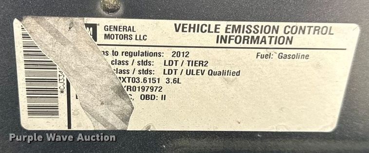 image for item EN0714 2012 Chevrolet Traverse LT SUV