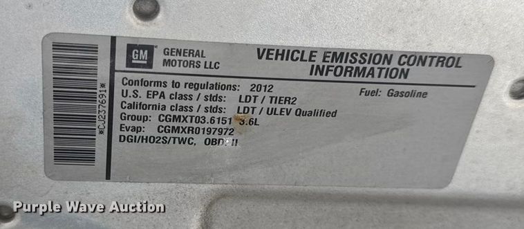 image for item EN0715 2012 Chevrolet Traverse LTZ SUV