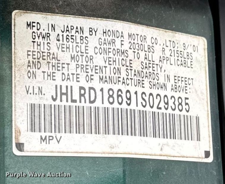 image for item EN0720 2001 Honda CR-V SUV