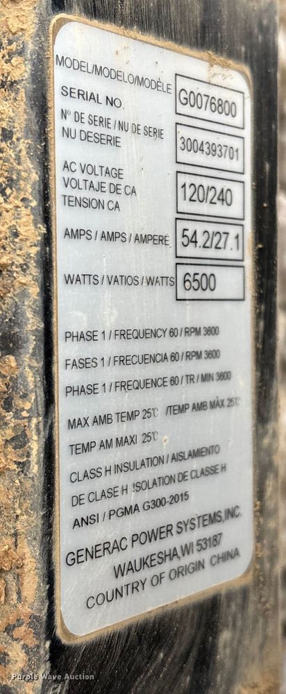 image for item EN5841 Generator and pump