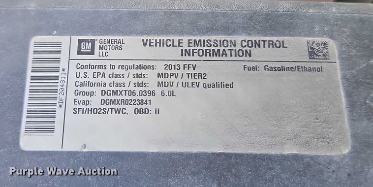 image for item EO4814 2013 Chevrolet Silverado 2500HD Crew Cab utility bed pickup truck