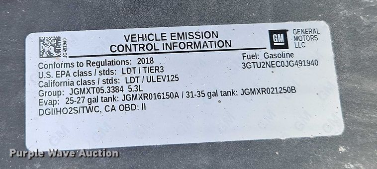 image for item EO4828 2018 GMC Sierra 1500 SLT Crew Cab pickup truck