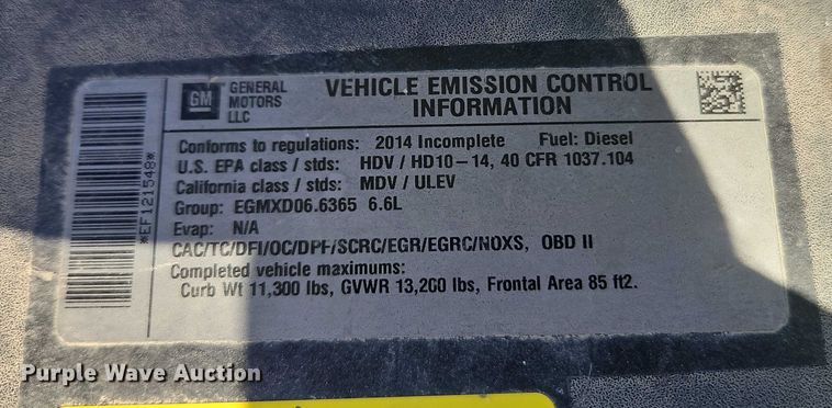 image for item EO4829 2014 Chevrolet Silverado 3500HD utility bed pickup truck