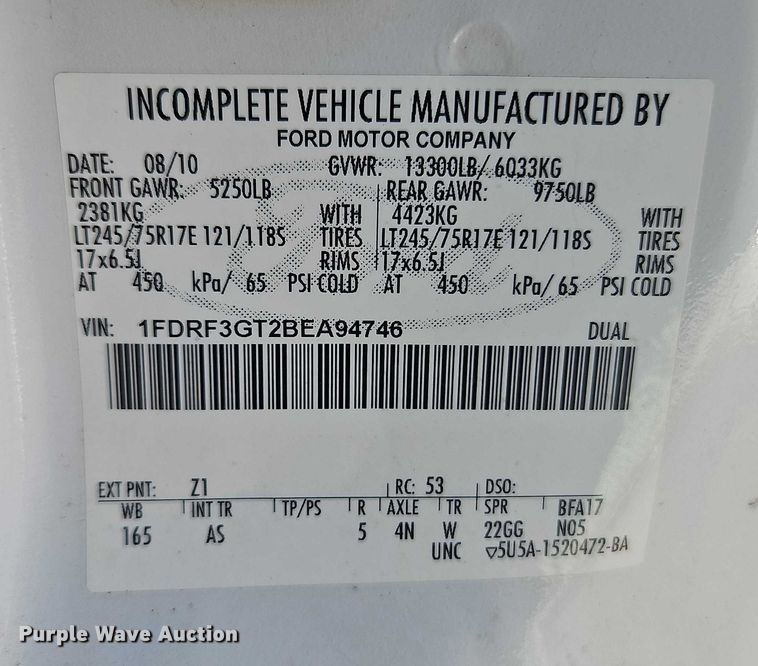 image for item EO4832 2011 Ford F350 Super Duty  utility bed pickup truck