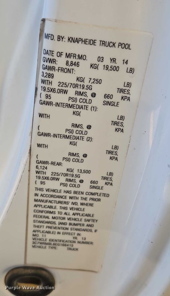 image for item EO4837 2014 RAM 5500 utility / service truck