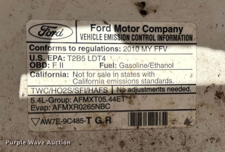 image for item EP0913 2010 Ford F150 SuperCab pickup truck