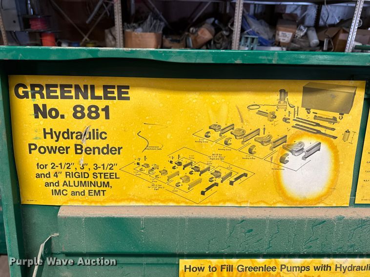 image for item EP0974 Greenlee 881 pipe bender