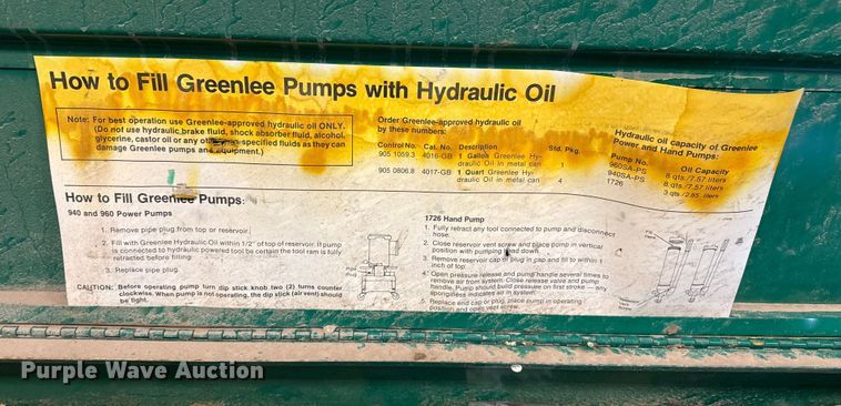 image for item EP0974 Greenlee 881 pipe bender