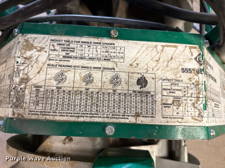 image for item EP0976 Greenlee 555 pipe bender