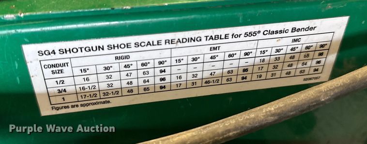 image for item EP0976 Greenlee 555 pipe bender