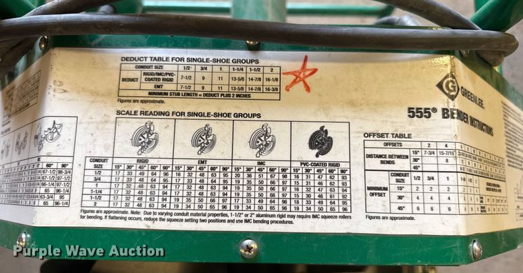 image for item EP0980 Greenlee 555 pipe bender