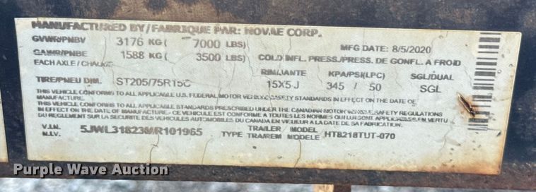 image for item ER0244 2021 Trailerman HT8218TUT utility trailer