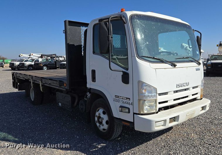 image for item ET5259 2012 Isuzu NPR flatbed truck