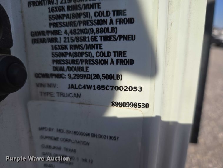 image for item ET5259 2012 Isuzu NPR flatbed truck