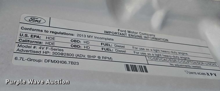 image for item ET5272 2013 Ford F550 Super Duty box truck