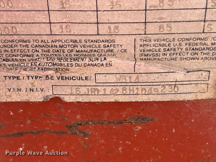 image for item ET6581 2017 Belshe WB14 equipment trailer