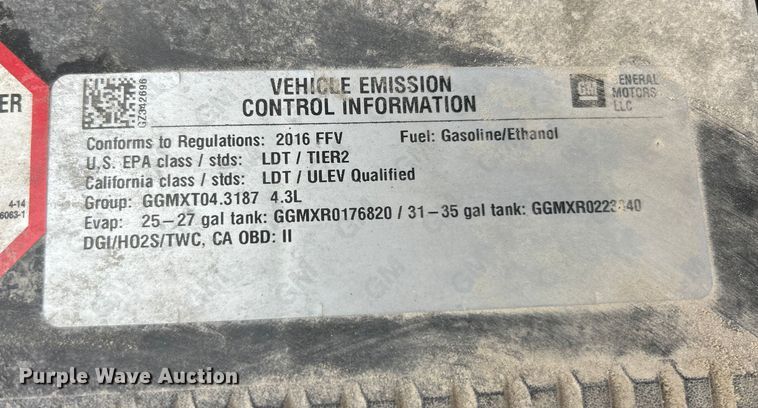 image for item ET6665 2016 GMC Sierra 1500 pickup truck