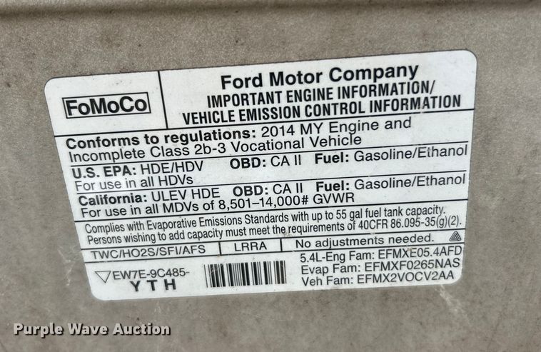 image for item ET6668 2014 Ford E350 Super Duty box truck
