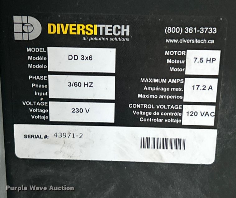 image for item ET6675 Diversitech DD 3x6 downdraft table