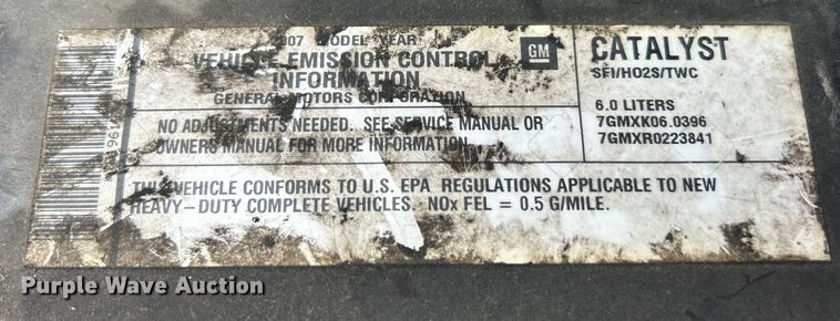 image for item ET6706 2007 GMC Sierra 2500HD pickup truck