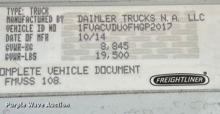 image for item ET6718 2015 Freightliner M2 shuttle bus