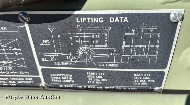 image for item ET7311 2009 Utility Tool & Trailer M103A3 utility trailer