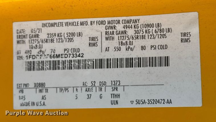 image for item EU2240 2021 Ford F350 Super Duty utility bed pickup truck