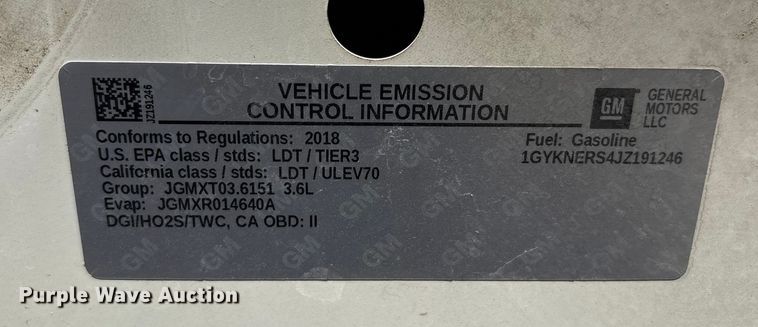 image for item EU4706 2018 Cadillac XT5 SUV