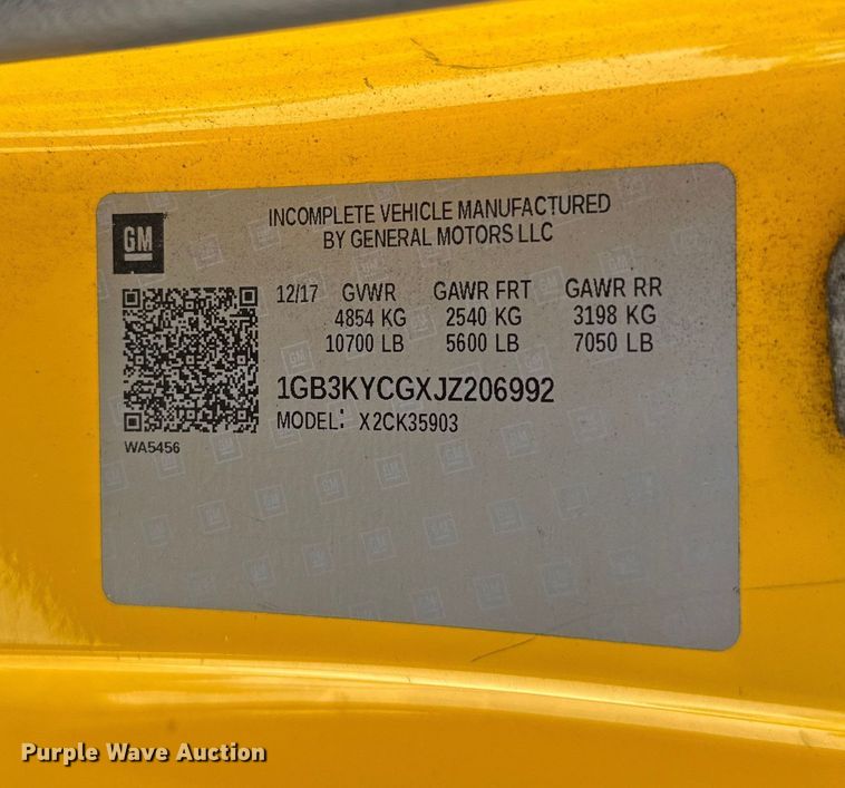 image for item EU5067 2018 Chevrolet Silverado 3500HD utility bed pickup truck