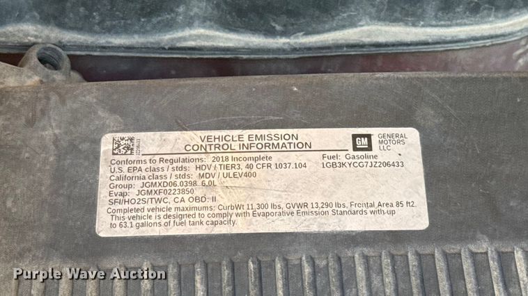 image for item EU5077 2018 Chevrolet Silverado 3500HD utility bed pickup truck