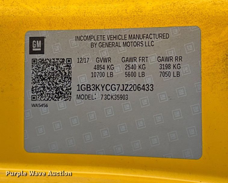 image for item EU5077 2018 Chevrolet Silverado 3500HD utility bed pickup truck