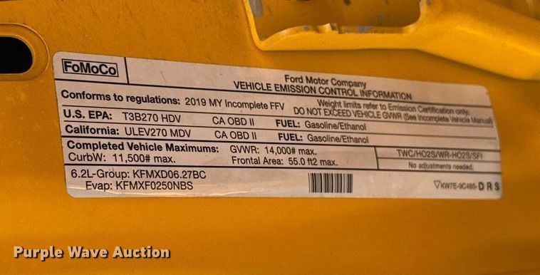 image for item EU5078 2019 Ford F350 Super Duty utility bed pickup truck