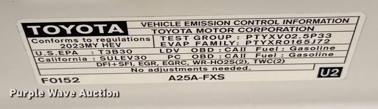 image for item EU5368 2023 Toyota Camry LE 