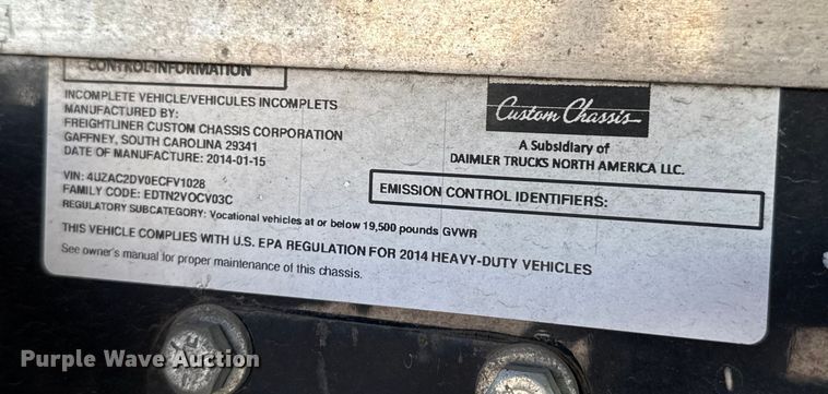 image for item EU5372 2014 Freightliner MT45 delivery truck