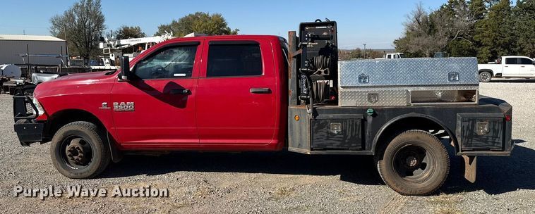 image for item EU5400 2014 RAM 3500 Crew Cab flatbed pickup truck