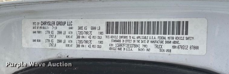 image for item EV3269 2014 RAM 1500 Quad Cab pickup truck