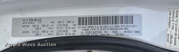 image for item EV3270 2017 RAM 3500 Crew Cab pickup truck