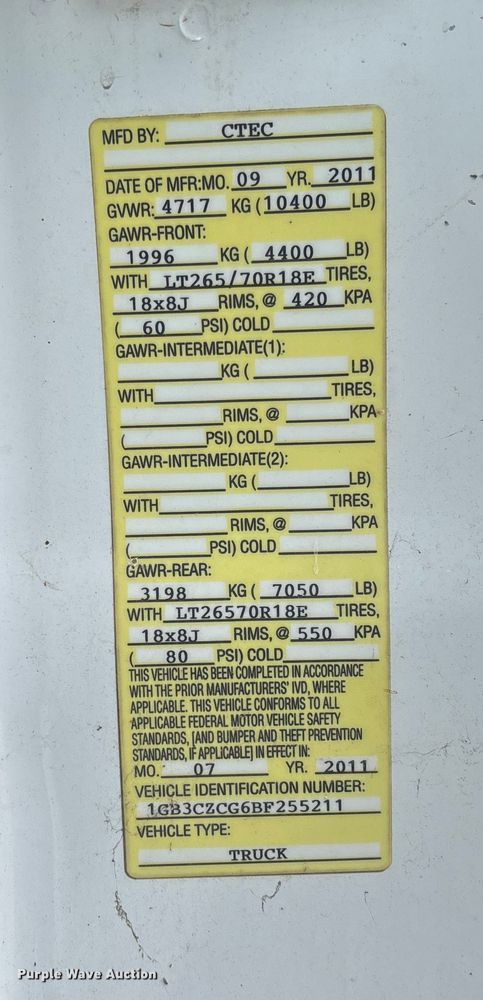 image for item EV3271 2011 Chevrolet Silverado 3500HD utility bed pickup truck