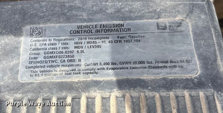 image for item EV3273 2016 Chevrolet Silverado 2500HD utility bed pickup truck