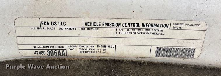 image for item EV3274 2015 RAM 1500 Quad Cab pickup truck