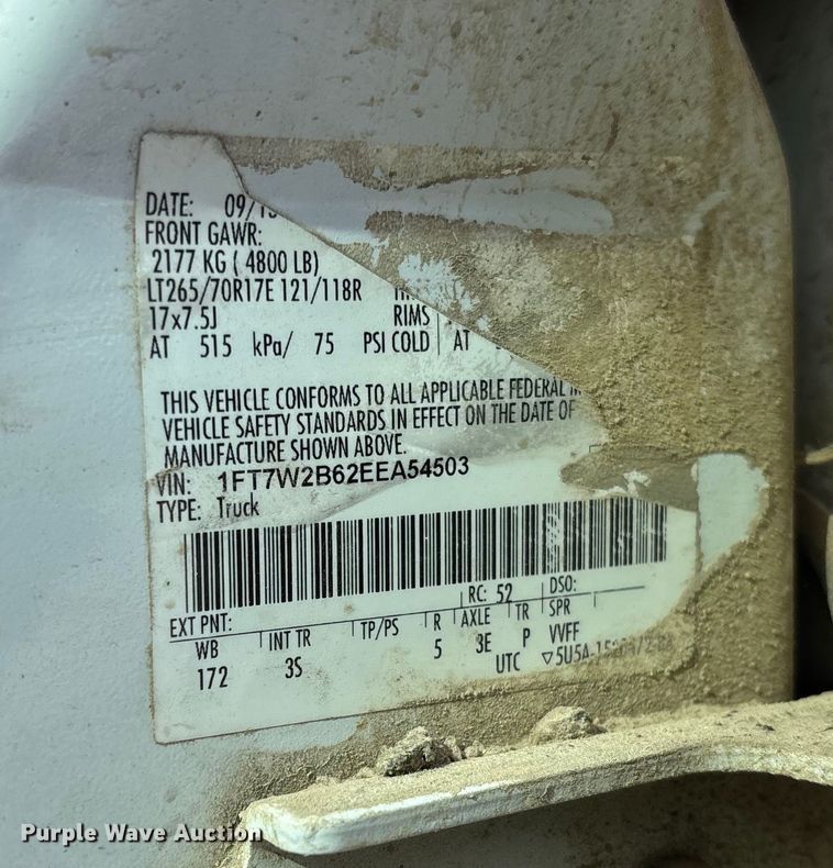 image for item EV3276 2014 Ford F250 Super Duty Crew Cab pickup truck