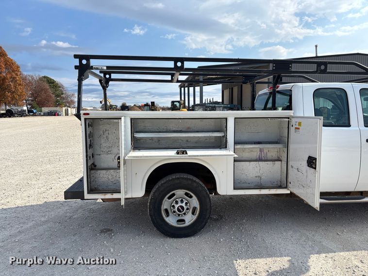 image for item EV3316 2013 GMC Sierra 2500 Ext. Cab utility bed pickup truck